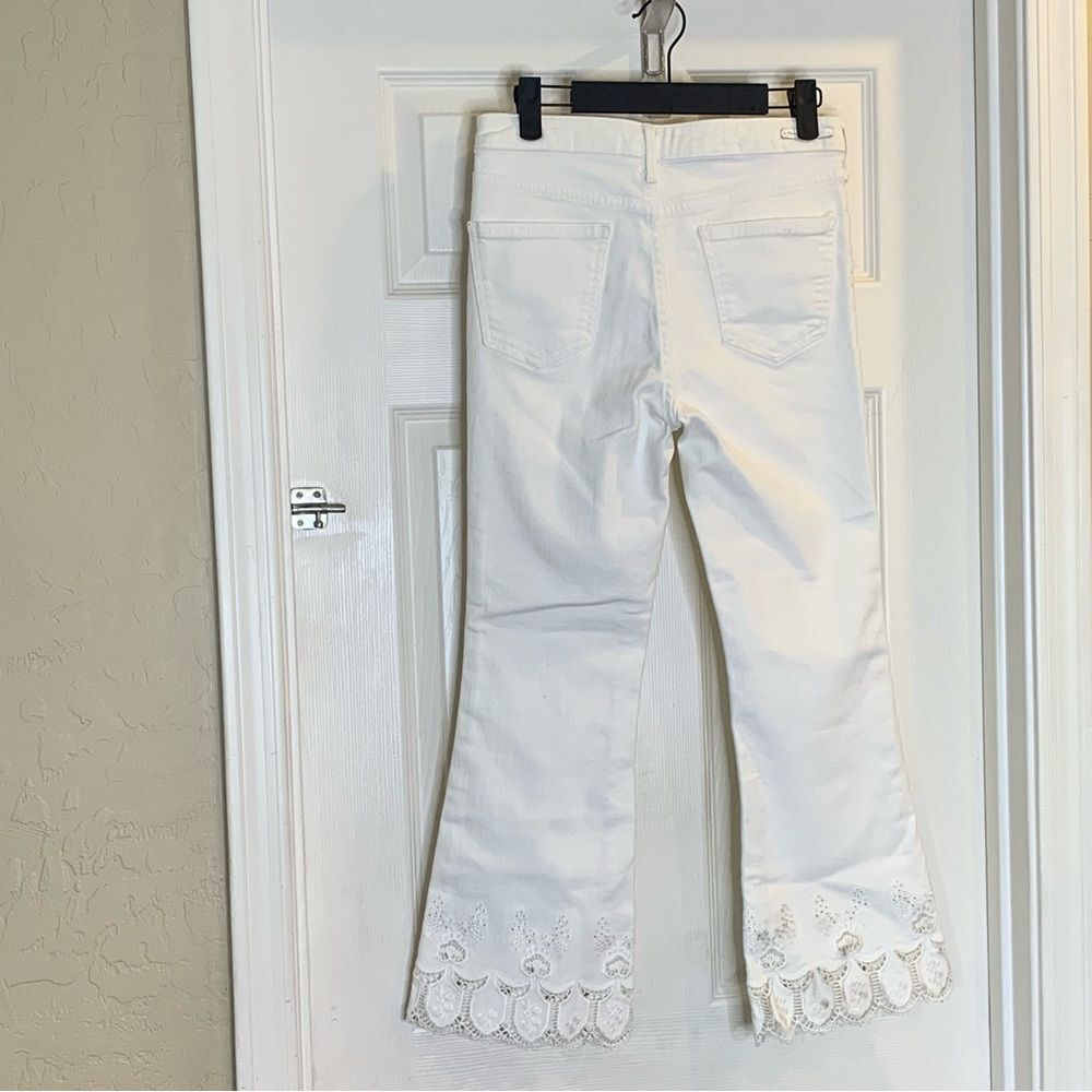 Anthropologie Pilcro High-Rise Cropped Flare Jeans White Size 26 - Picture 6 of 12